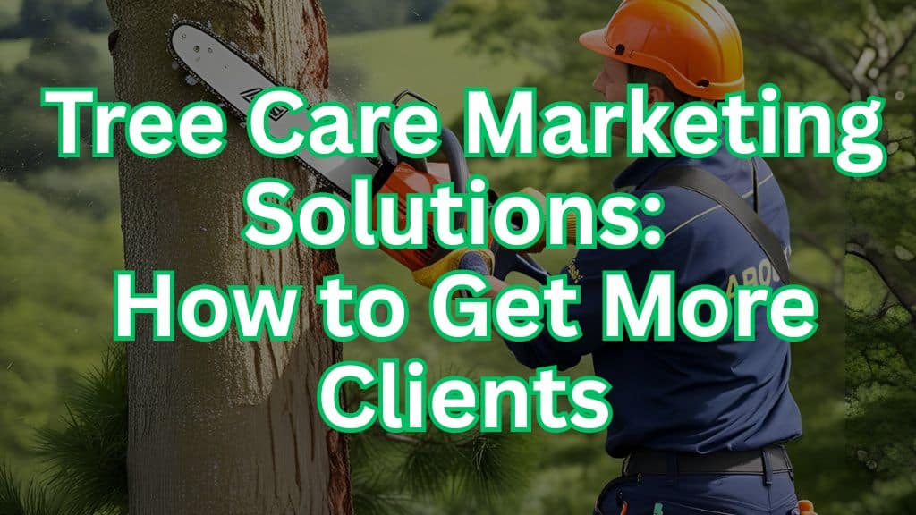 Tree care professional trimming a large tree in a residential yard