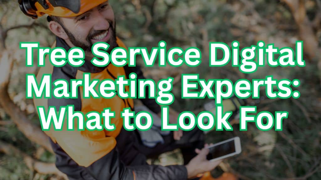 Tree service digital marketing expert using tablet to manage online campaigns